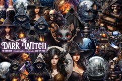 Dark Witch Sublimation Clipart Bundle, Dark Witch Sublimatio Product Image 1