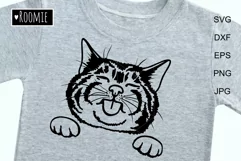 Funny Cat portrait SVG files for Cricut Cat mom shirt design Product Image 1