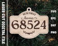 Our First Home Zip Code Ornament, Laser Cut Files Product Image 2