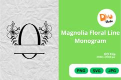 Magnolia Floral Line Monogram Product Image 1