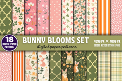 Bunny Blooms set Digital Background Bundle PNG Product Image 1