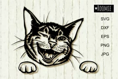 Funny Cat portrait SVG files for Cricut Cat mom shirt design Product Image 1