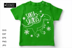 Christmas Santa Dinosaur T-Rex Svg, Boy shirt design Product Image 2