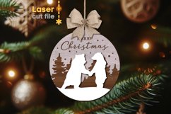 Merry Christmas Ornament SVG laser cut file for Glowforge Product Image 1