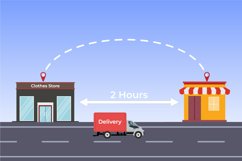 Delivering dress with van vector design Product Image 1