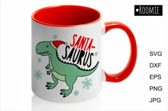 Christmas Santa Dinosaur T-Rex Svg, Boy shirt mug design Product Image 2