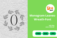 Monogram Leaves Wreath Font Product Image 1