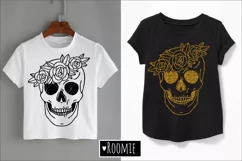 floral Skull with flower crown svg, Skull face svg, Skeleton Product Image 2