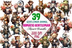 Romatic Gentleman Animal clipart Bundle Product Image 1