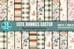 Cute Bunnies Easter Digital Background Bundle PNG Product Image 1