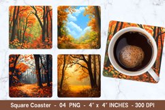 Autumn Forest Square Coasters | Square Coaster Png Product Image 1