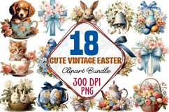 Cute Vintage Easter Sublimation Clipart Product Image 1