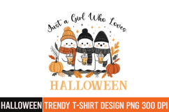 Just a Girl Who Loves Halloween Sublimation PNG Product Image 1