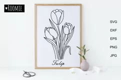 Tulip svg, Flowers papercut, Floral bouquet, Wedding decor Product Image 1