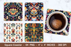 Decorative Colorful Square Coasters | Square Coaster Png Product Image 1