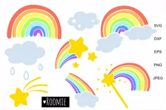 Rainbow SVG, baby shower clipart, birthday party sublimation Product Image 1