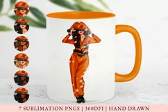 Cosy Halloween Girls Sublimation Design|7 PNG Files | 300DPI Product Image 1