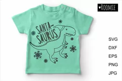 Christmas Santa Dinosaur T-Rex Svg, Boy shirt mug design Product Image 4