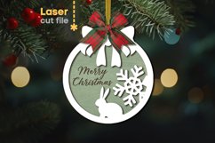 Rabbit Christmas Tree Toy SVG laser cut file for Glowforge Product Image 1