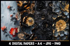 4 Beautiful Flowers Digital Papers I Junk Journal Pages Product Image 1