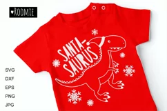 Christmas Santa Dinosaur T-Rex Svg, Boy shirt design Product Image 1