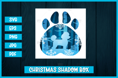 Winter poodle 3d paper cuts SVG I Christmas shadow Product Image 1