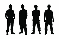 Man bricklayers with anonymous faces Product Image 1