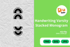 Handwriting Varsity Stacked Monogram Product Image 1