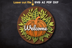 Thanksgiving Welcome SVG laser cut files for Glowforge Product Image 1