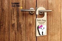 Tooth Fairy Door Hanger SVG Laser cut file for Glowforge Product Image 1