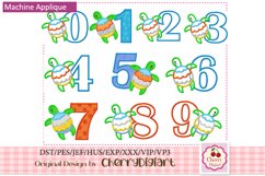 Beach Turtle Numbers machine applique embroidery bundle 2160 Product Image 1