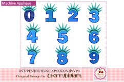Liberty crown Numbers machine applique embroidery bundle 18 Product Image 1