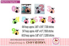 Ladybug applique Numbers design machine embroidery 1481B Product Image 1