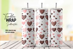 Watercolor heart pattern tumbler wrap sublimation png Product Image 1
