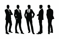 Male employees wearing suits silhouette Product Image 1