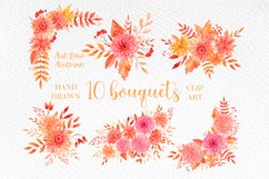 Autumn bouquets, Watercolor fall clipart, Arrangement floral Product Image 1
