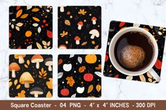 Cute Autumn Square Coasters | Square Coaster Png Product Image 1