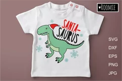 Christmas Santa Dinosaur T-Rex Svg, Boy shirt mug design Product Image 1