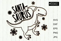 Christmas Santa Dinosaur T-Rex Svg, Boy shirt mug design Product Image 1