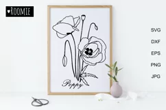 poppy svg, Flowers papercut, Floral bouquet, Wedding deco Product Image 1