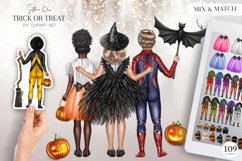 Halloween Children Clipart, Trick or Treat Clip Art Product Image 1