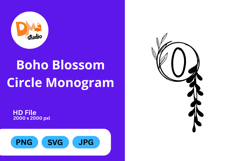 Boho Blossom Circle Monogram - Floral Bohemian Letter Frames Product Image 1