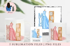 Mum Baby Bump Dress Sublimation Design| 2 PNG Files Product Image 1