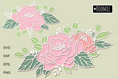 Peony svg for Cricut, Line art Flowers cutfile Floral Product Image 1