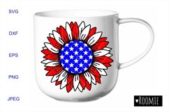 4th July Patriotic sunflower SVG American flag Love America Product Image 2