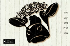 Cow head SVG, Heifer face svg, Farm animal Calf bull clipart Product Image 2