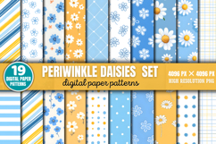 Periwinkle Daisies Set Digital Paper Bundle PNG Product Image 1