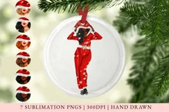 Cosy Christmas Girls Sublimation Design |7 PNG Files 300 DPI Product Image 1