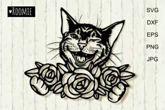 Cute Cat with flowers SVG for Cricut, Cats shirt design Product Image 1