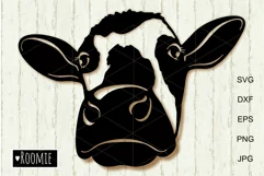 Cow head SVG, Heifer face svg, Farm animal Calf bull clipart Product Image 2